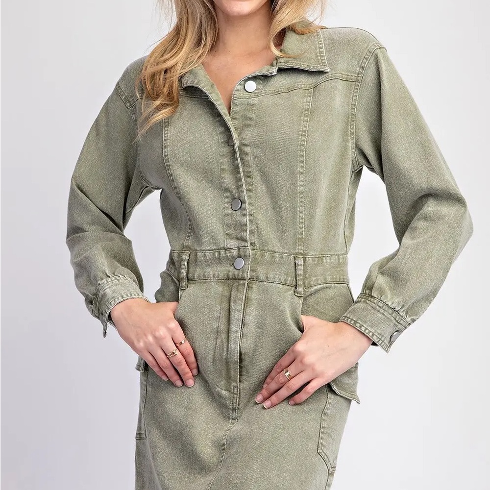 Eesome Olive Green Mini Dress